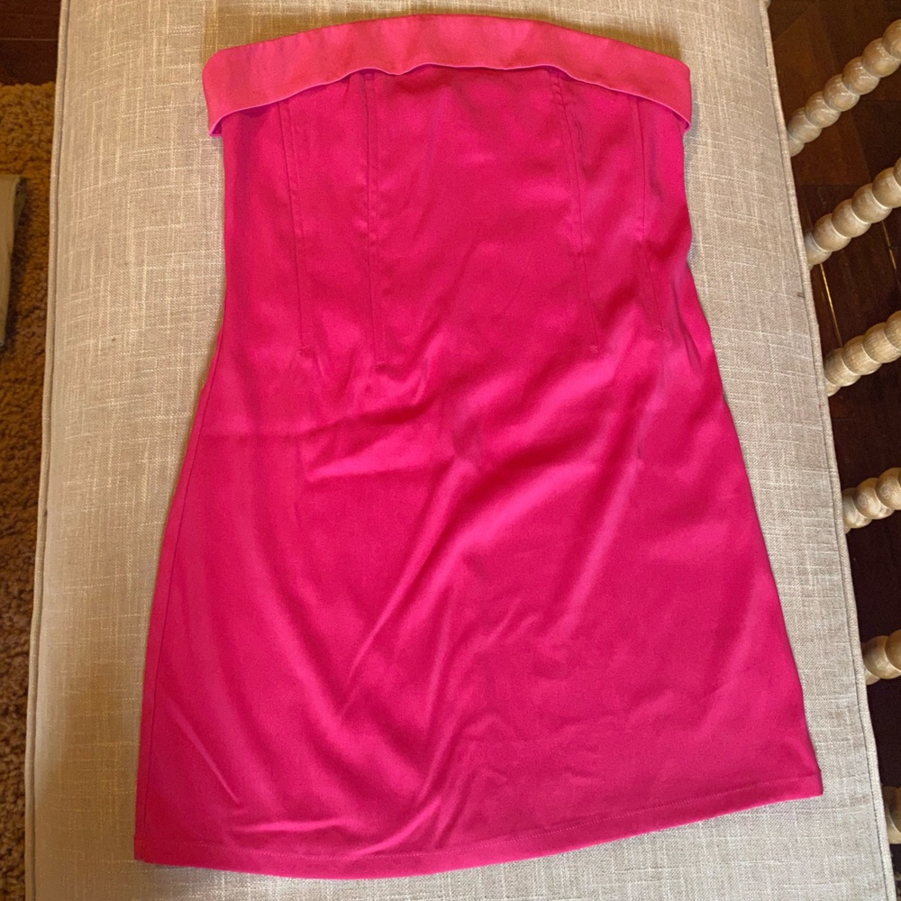 Pink Strapless Mini Dress